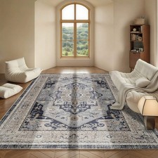 7ft x 5ft Vintage Indoor Non-Slip Washable Large Area Rugs for Bedroom Living Ro