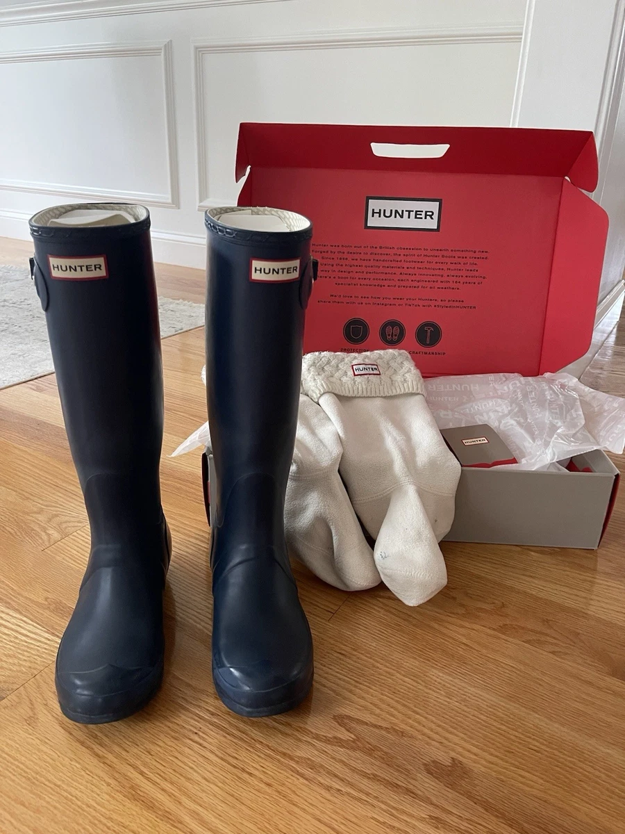 Hunter Blue Rubber Boots for Women for sale | eBay