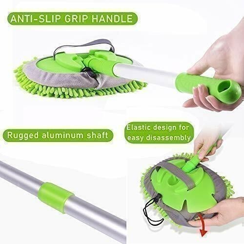 Kit de cepillo para fregona de microfibra 2 en 1 mango largo extensión limpieza Pjhllokx - Imagen 5 de 12