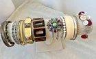 16 Bracelets Gold Brutalist bangle bracelets Jewelry Lot Chunky boho 1990s Y2K