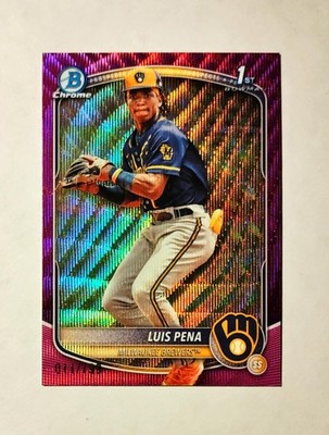Luis Pena 2025 1st Bowman Chrome FUCHSIA Wave REFRACTOR 011/199 #BCP-38 z1