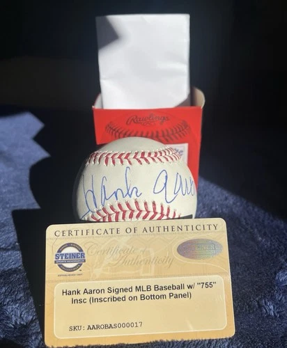 Hank Aaron 755 Signed Autographed Major League Baseball Ball Steiner COA