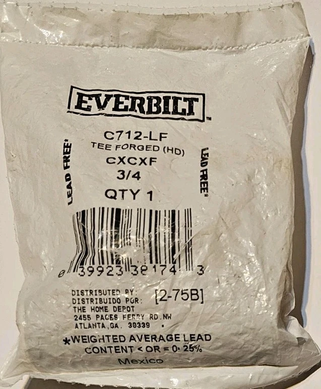 Everbilt 3/4 in. Forged Bronze Lead-Free Cup x Cup x FIP Tee Fittingl - Image 2 of 4