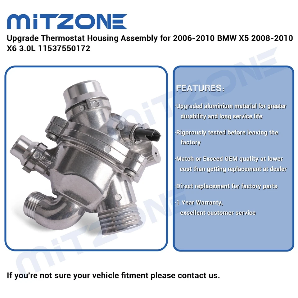 Conjunto de carcasa de termostato de actualización para BMW X5 2006-2010 X6 3,0 L⭐⭐⭐⭐⭐⭐⭐ Foto 2 de 4