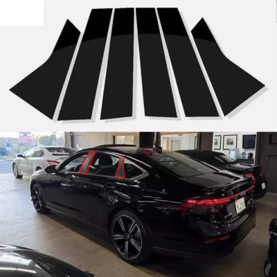 #ad #ad 6Pcs Black Door Window Cover Pillar Posts Cover For Honda Accord 2023 2026 $16.19