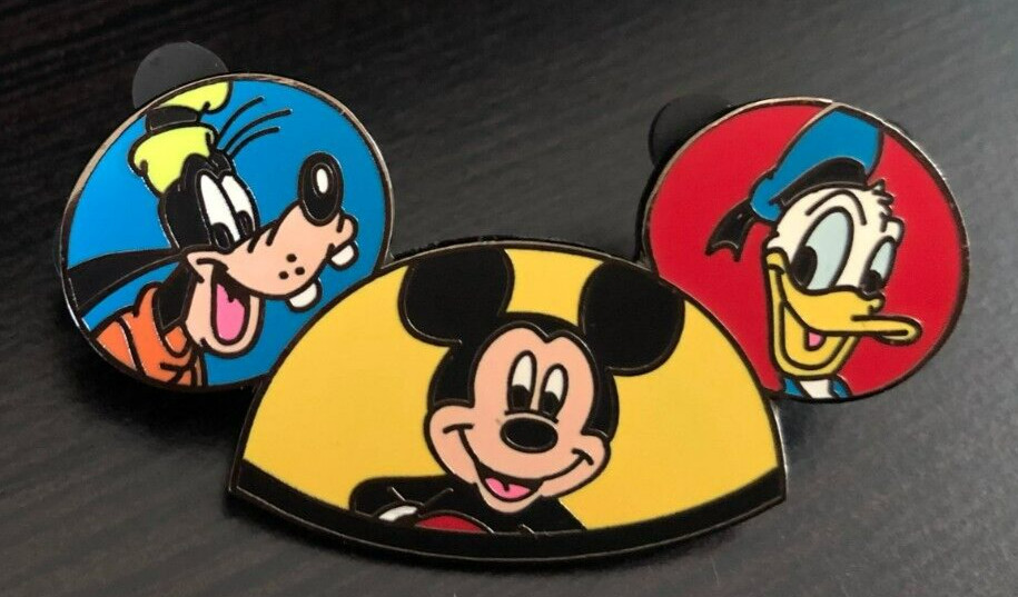 Disney pin 47730 Mickey Mouse Ear Hat Donald Duck Goofy souvenir head ears hats