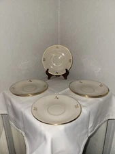 LENOX Rhodora P-471 Saucer Plates Gold Edges. USA. 5⅝" Diameter. Set Of 6