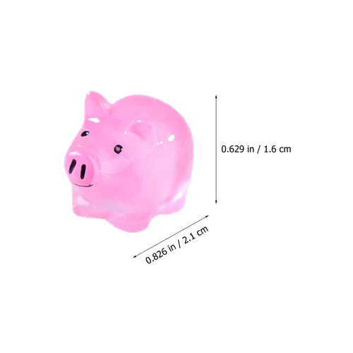 30PCS Mini Pig Resin Animal Charm Ornaments Glow in The Dark Decor DIY Craft Toy - Picture 4 of 13
