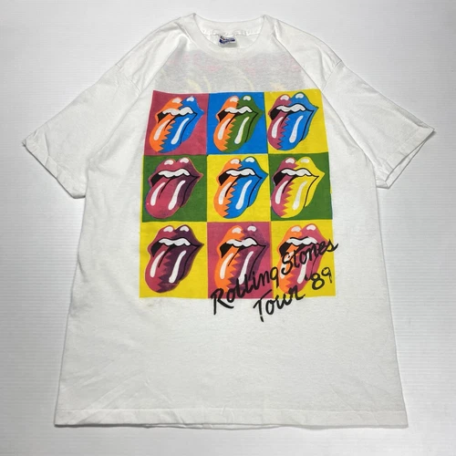 Hanes Steel Wheels NA Tour Rolling Stones Mens Shir 1980s vintage concert t-shirt, vintage, size XL, single stitch, B+ condition