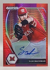 2021 Prizm Draft #PDP9 Sam Bachman Base Autographs Hyper Red & Purple Prizm
