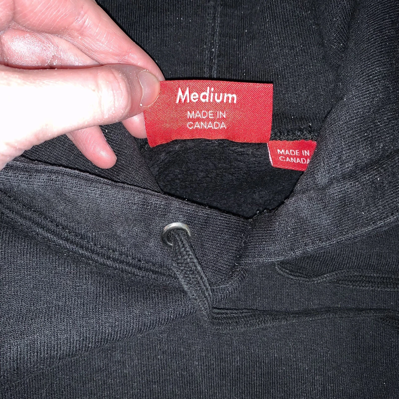 Felpa con cappuccio Supreme Shop nera London taglia media spedizione gratuita UK