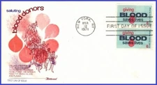 USA5 #1425 U/A FLEETWOOD FDC STR2  Blood Donor