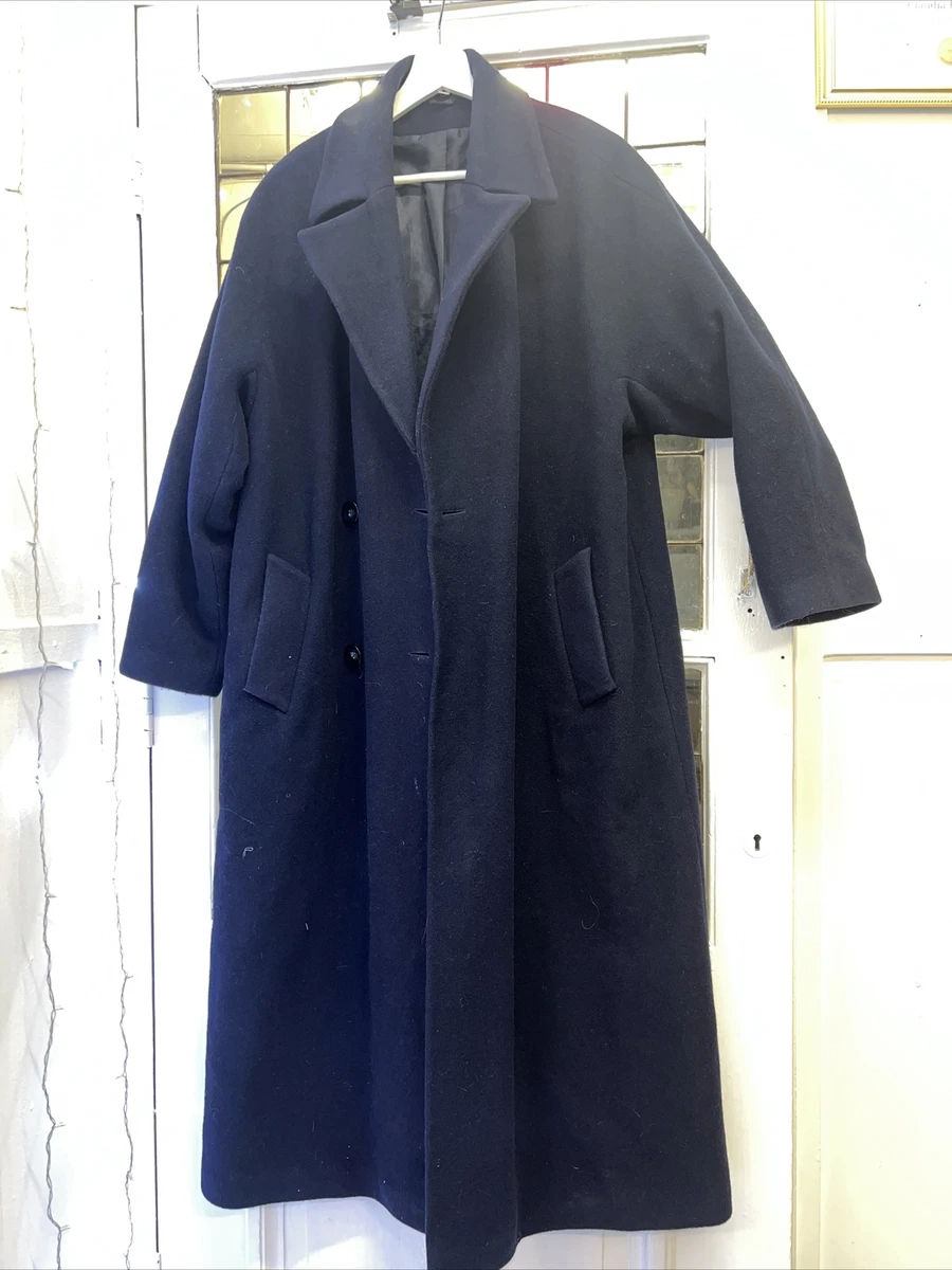 House Of Fraser Vintage Wool And Cashmere Blend Navy Blue Coat