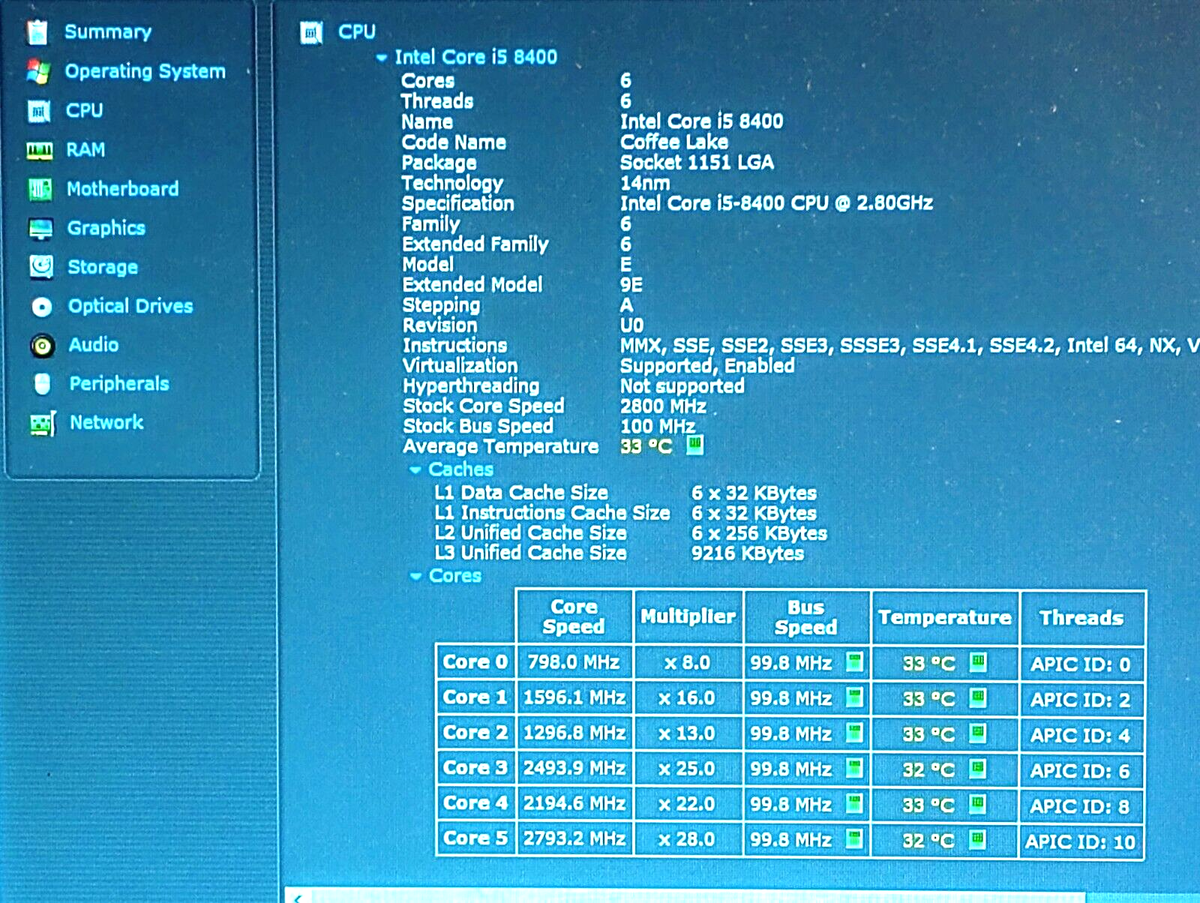 SR3QT Intel Core i5-8400 2.8 GHz 6 Core 9MB SmartCache LGA 1151 