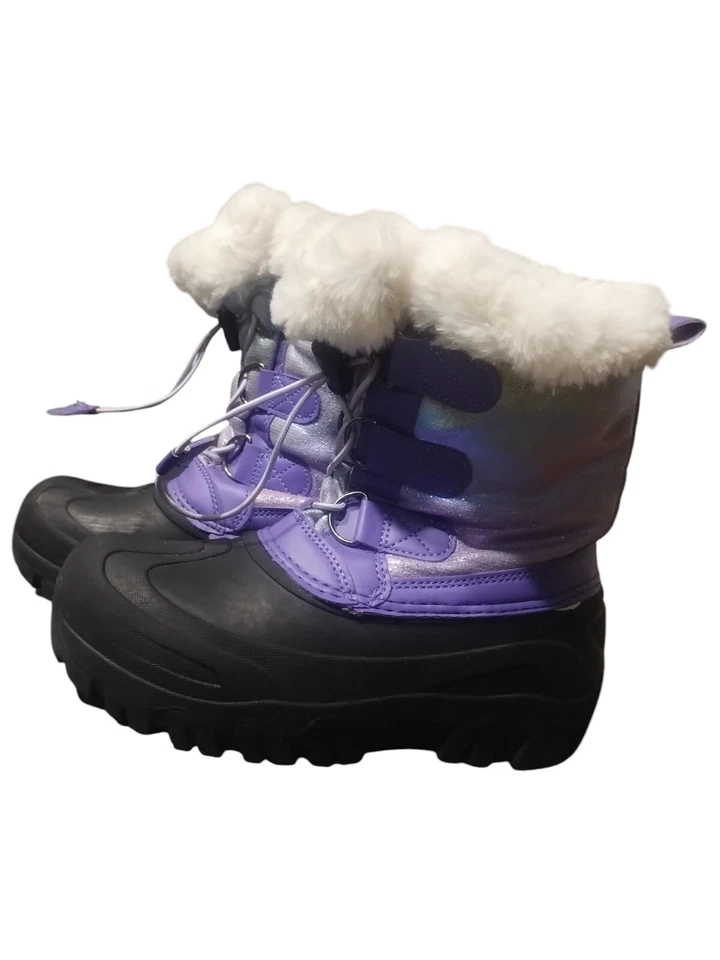 Dream Pairs Niños Botas Púrpura Talla 1 Impermeables Encaje Rápido Invierno Nieve Lluvia Foto 2 de 4