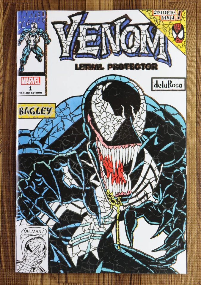 Venom Lethal Protector II #1 Shattered Gold Black Red (White Error) & 1:25 - Image 3 of 4
