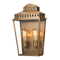 AußEnleuchte Wandlampe Laterne Messing 2 Flammig H 48,9Cm IP44 Veranda Balkon