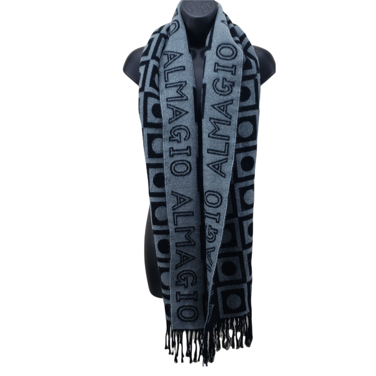スカーフ Fabio Scarf in Black Wool Mix スカーフ Fabio Scarf in Black Wool Mix Black Wool Men Scarf