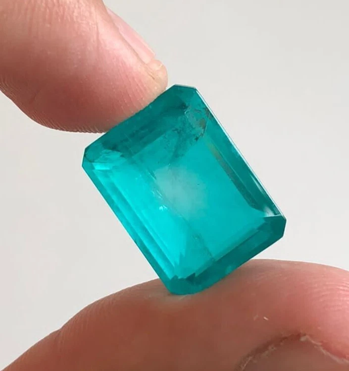 14X10 MM Paraiba Turmalin, Augenrein Paraiba Turmalin Doublet Edelstein - Bild 4 von 4