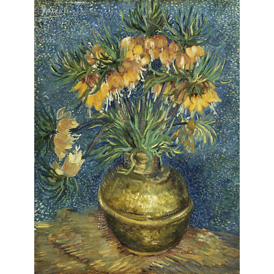 Vincent Van Gogh Imperial Fritillaries In A Copper Vase Large Canvas Art Print