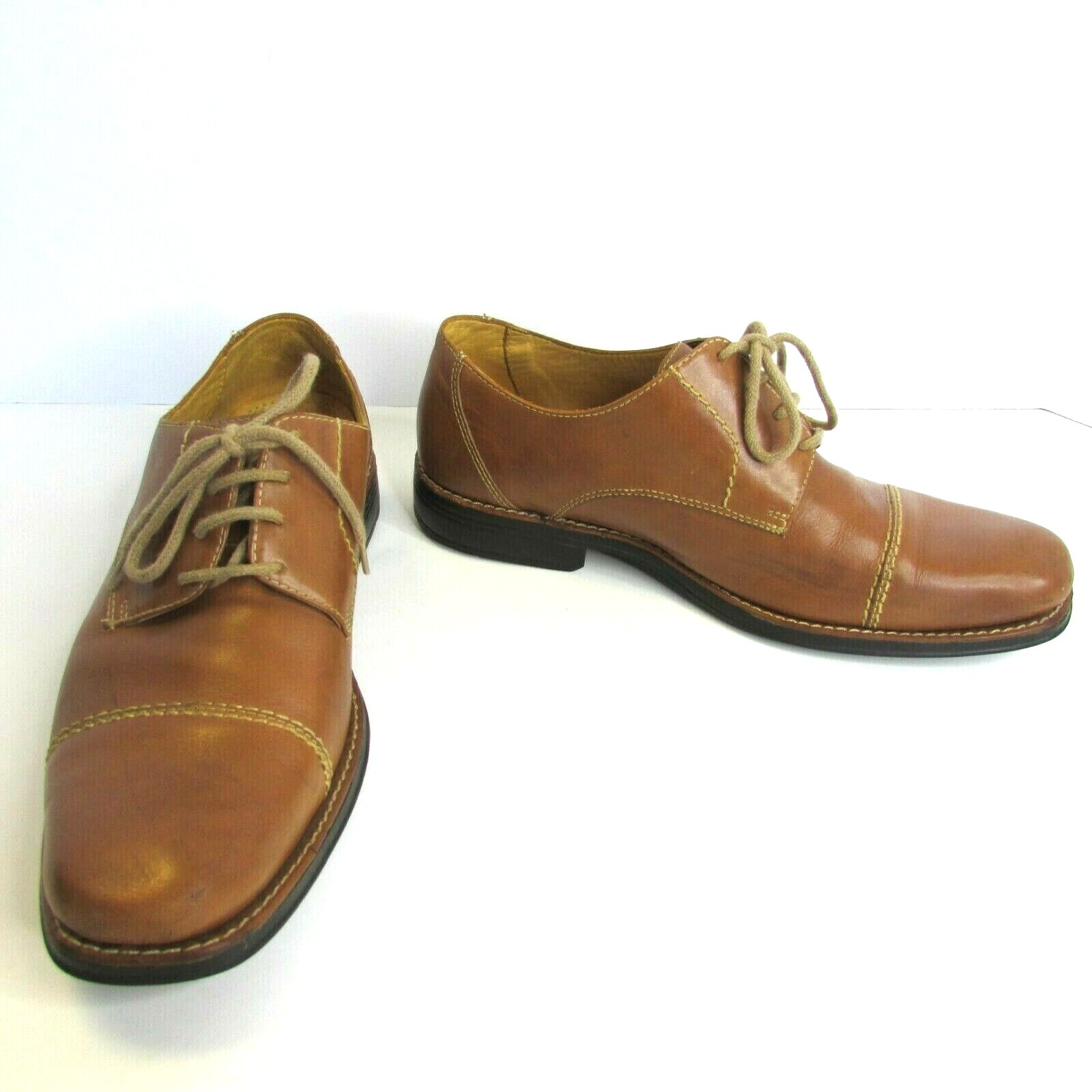 SAOLA Sandro Moscoloni scarpe uomo taglia 8EEE punta a cappuccio derby Oxford pelle marrone