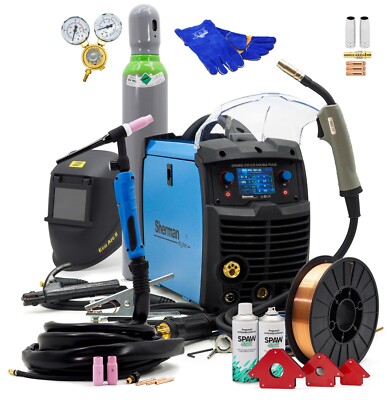 SET Sherman  MIG/MAG Doppel Puls Schweißgerät WIG 200Amp LCD Synergie 3in1 Alu