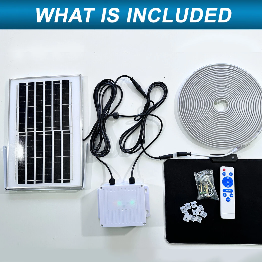 8 single colour solar powered LED Strip garden light Large Panel super bright - Picture 7 of 18