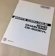 Echo Cs-900Evl Chain Saw Parts Catalog Manual Chainsaw Part List Illustrations