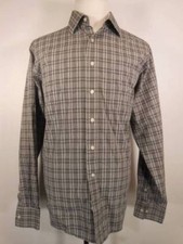 Beautiful Men's XL 17 36/37 Michael Kors Plaid Long Sleeve Button Shirt GUC