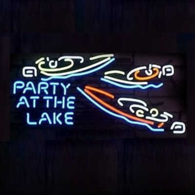 New Party At The Lake Beer Neon Lamp Light Sign Glass Wall 24''x20''