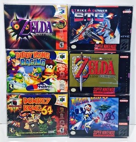 100 SNES / N64 / ATARI JAGUAR Box Protectors  Clear Cases  Super Nintendo 64 CIB