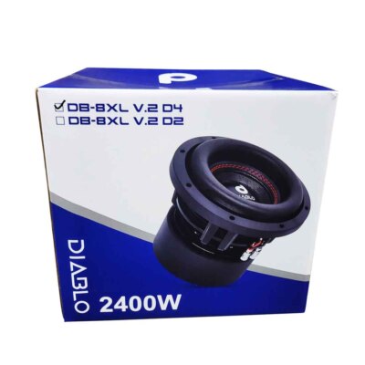 Diablo DB-8XL V.2 D4 8'' 2400W Peak Dual 4-Ohm Voice Coil DVC Car Audio Subwoofer