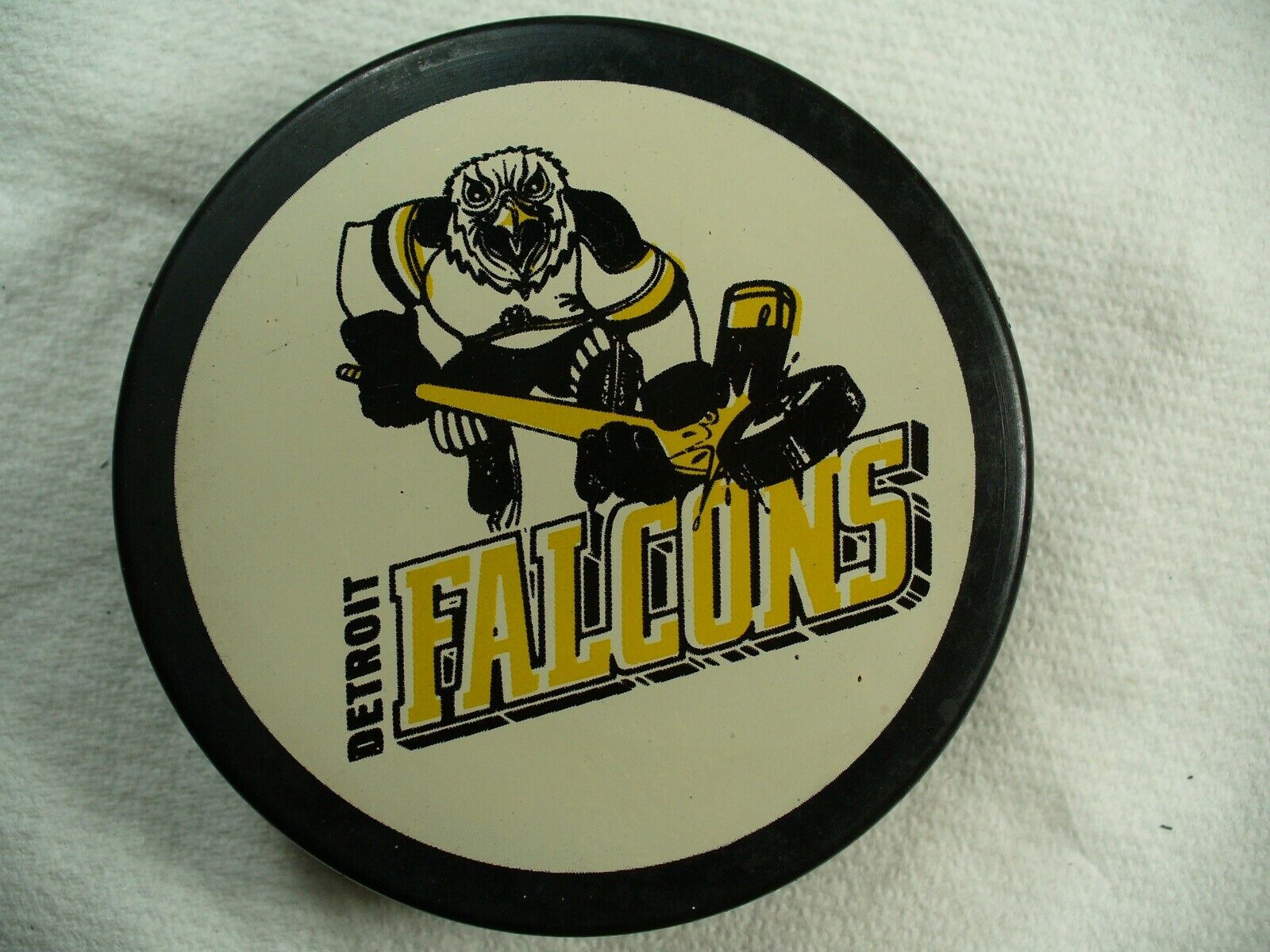 Detroit Falcons - CoHL logo - Official puck