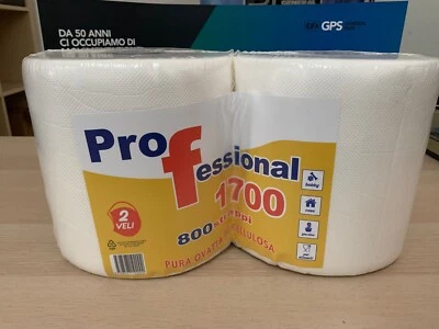 GENERAL TAPE 2 ROTOLONI CARTA PURA CELLULOSA 800 STR. asciugatutto 2 VELI TIPO SCOTTEX