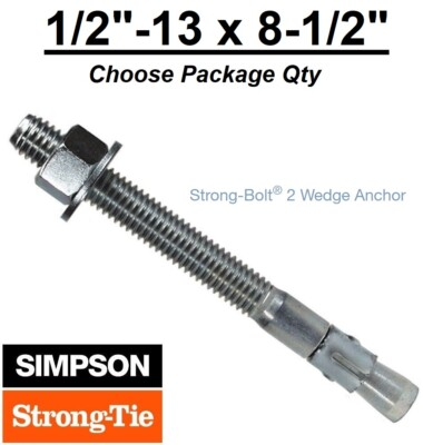 #ad 1 2quot; 13 x8 1 2quot; Simpson Strong Bolt 2 II Concrete Wedge Anchor STB2 50812 $143.54