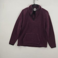 Victoria's Secret Pink Womens Maroon Long Sleeve 1/4 Zip Pullover Sweatshirt XS