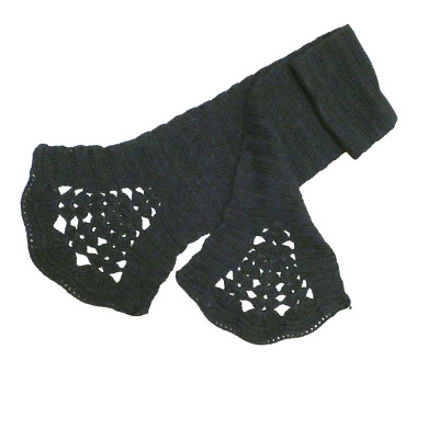 Malene Birger Schal Tuch schwarz gestrickt groß Vintage 176 x 20 cm Designer