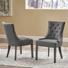 Maggie Contemporary Tufted Comfort Dining Chairs Kitchen Chairs, Set of 2