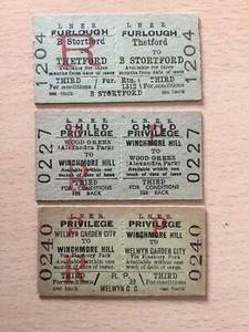 3 X L N E R Railway Ticket 2 X Winchmore Hill Thetford B 68 Ebay