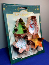 NEW Christmas COOKIE CUTTERS SET 4 THE BAKESHOP Copper Clad Stainless Steel  X9