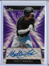 2019 Leaf Metal Draft MATT GORSKI Purple Wave Prismatic Auto RC 11/15 Pirates
