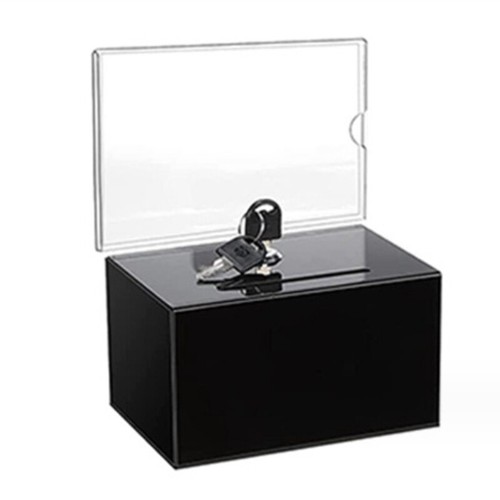 Secure and Tip Jars Ticket Box Drawing Box with Lock, for Business