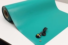 2LAYER RUBBER ESD ANTI-STATIC GROUNDING MAT- 24 X 36 W/GROUND CABLE-GREEN