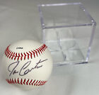 Joe Carter autographed signed baseball with display cube