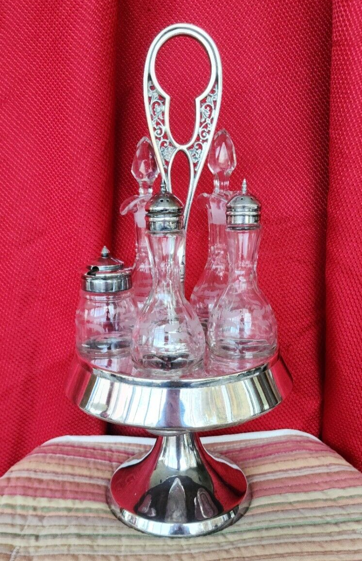Vintage Crystal Cruet Set Glass eBay