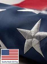Ruffin Flags Big American Flag 8'x12' ft 210D UV Protected Embroidered USA Flag