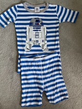 EUC 12 BOY Hanna Andersson STAR WARS R2D2 Cobalt Blue Shortie Pajama Set 150cm