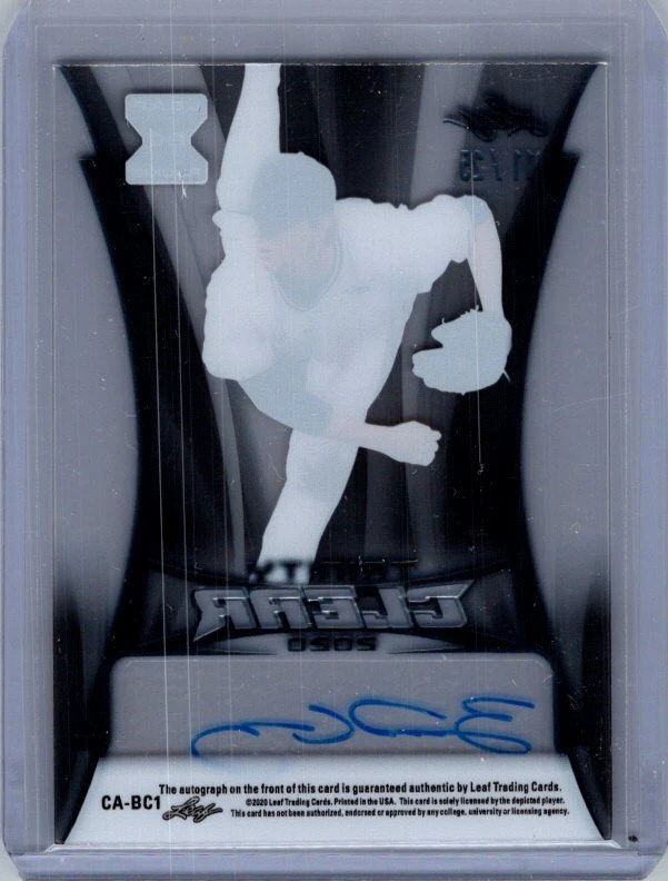2020 Leaf Trinity - Clear Autographs Platinum #CA-BC1 Burl Carraway #/25 - Image 2 of 2