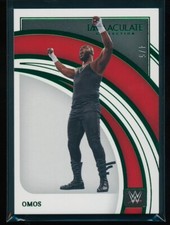 Omos 2022 Panini Immaculate WWE Emerald /5 #57