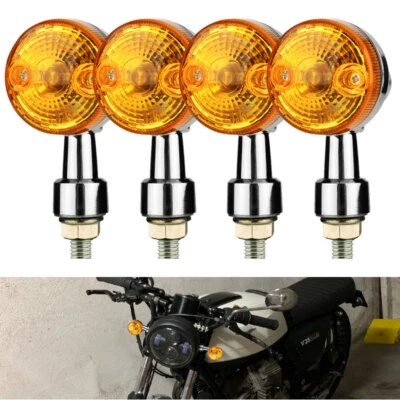 4x Motorrad Fahrrad Mini Kugel Blinker Blinker Lichter Bernstein Runde Lampen DE